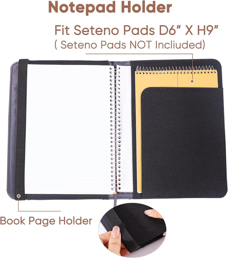 APOFFICE Journal Notebook Cover for Work, Journaling Notebooks Protector - Portfolio Organizer Compatible with Rocketbook Fusion, with Pen loop, Business Card Holder, File Pocket for accessories - Image 3